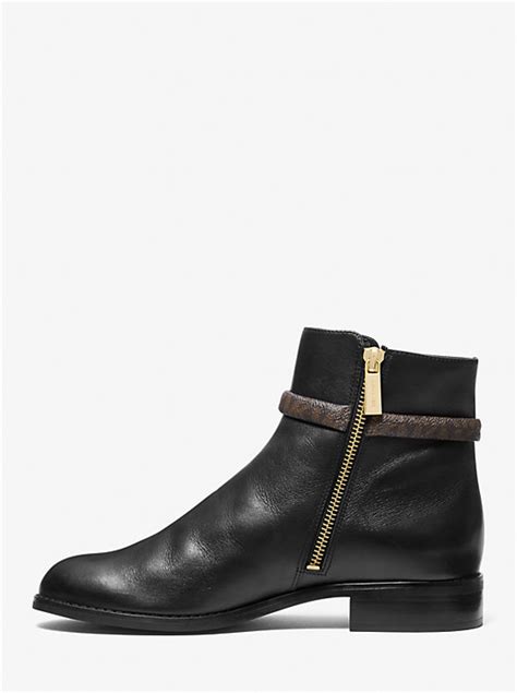 finley boot michael kors|Finley Leather and Logo Ankle Boot .